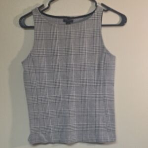 Ann Taylor Black and White Plaid Tank Top #164